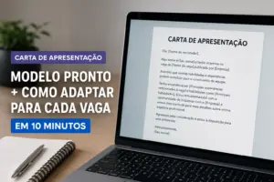 Laptop apresentando modelo de carta para brasileiros 2026
